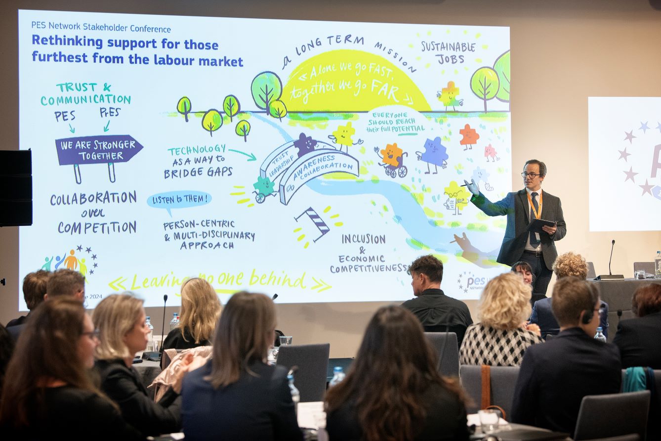 Key takeaways from the EU PES Network Stakeholder Conference 'Rethinking support for those furthest from the labour market' Brussels, Belgium, 5 November 2024 (Photo: EU PES Secretariat) 