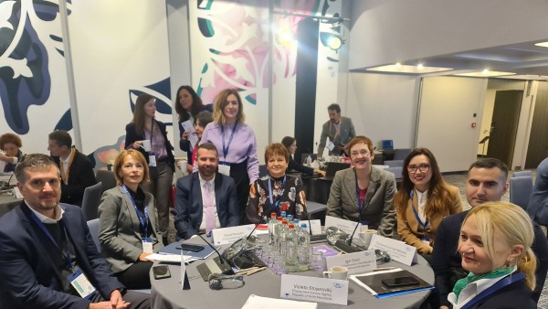 Delegation of the Western Balkan PES representative with RCC ESAP 3 Team Leader at the EU PES Network Stakeholder Conference in Brussels, Belgium, on 5 November 2024 (Photo: EU PES Network)  