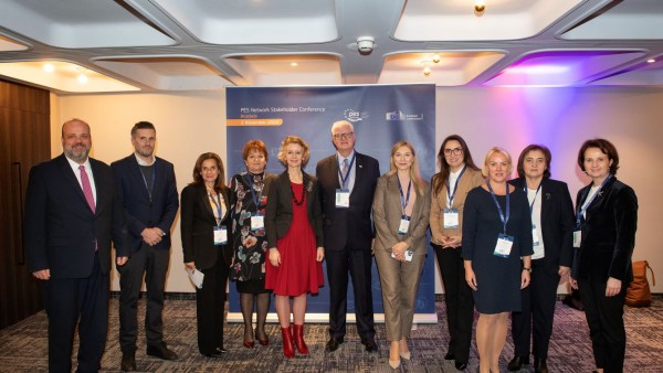 Representatives of the Western Balkan Public Employment Services (PES) hosted by Chairwoman  of the EU PES NetworkMs. Caroline Mancel (5th from the left) and European PES colleagues (Photo: EU PES Secretariat)